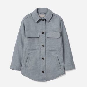 Everlane Shirt Jacket in Light Blue/Gray Size XXS